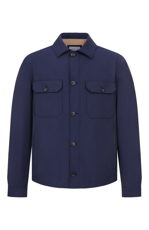 Шерстяная куртка-рубашка Corneliani 27LI23/2718523 Синий 27LI23/2718523