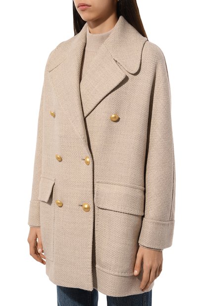 Шерстяное полупальто TAGLIATORE 0205 кремового цвета по цене 79150 руб., арт. LILLIAN/120070, фото 3 Шерстяное полупальто TAGLIATORE 0205, арт. LILLIAN/120070, фото 3