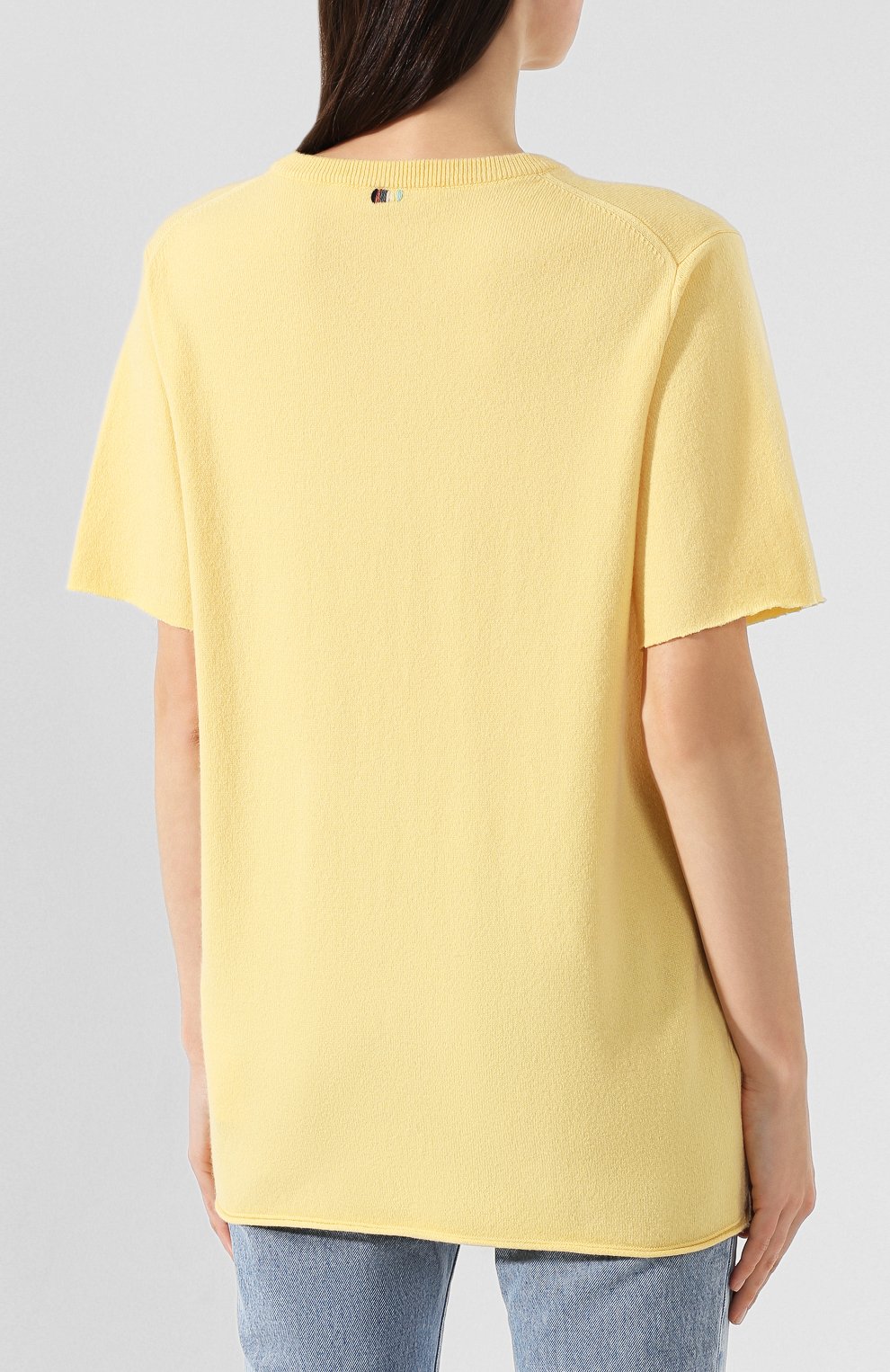 Кашемировая футболка EXTREME CASHMERE желтого цвета по цене 29700 руб., арт. 064/TSHIRT, фото 4 Кашемировая футболка EXTREME CASHMERE, арт. 064/TSHIRT, фото 4