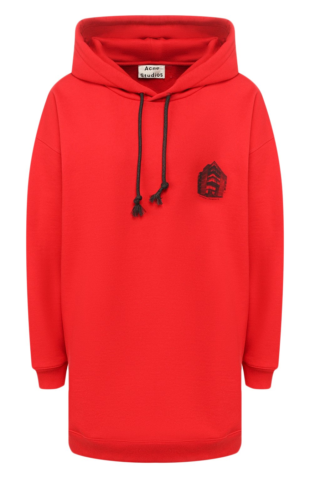 Хлопковое худи ACNE STUDIOS красного цвета по цене 30800 руб., арт. AI0048, фото 1 Хлопковое худи ACNE STUDIOS, арт. AI0048, фото 1