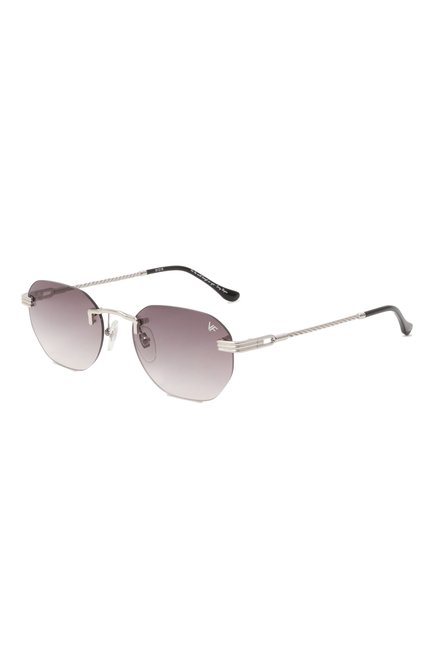 Женские солнцезащитные очки VINTAGE FRAMES серого цвета, арт. DETR0IT PLAYER 24KT WHITE G0LD/GREY | Фото 1 (Региональные ограничения белый список (Axapta Mercury): Не проставлено; Материал: Металл; Нос: Не проставлено; Тип очков: С/з)