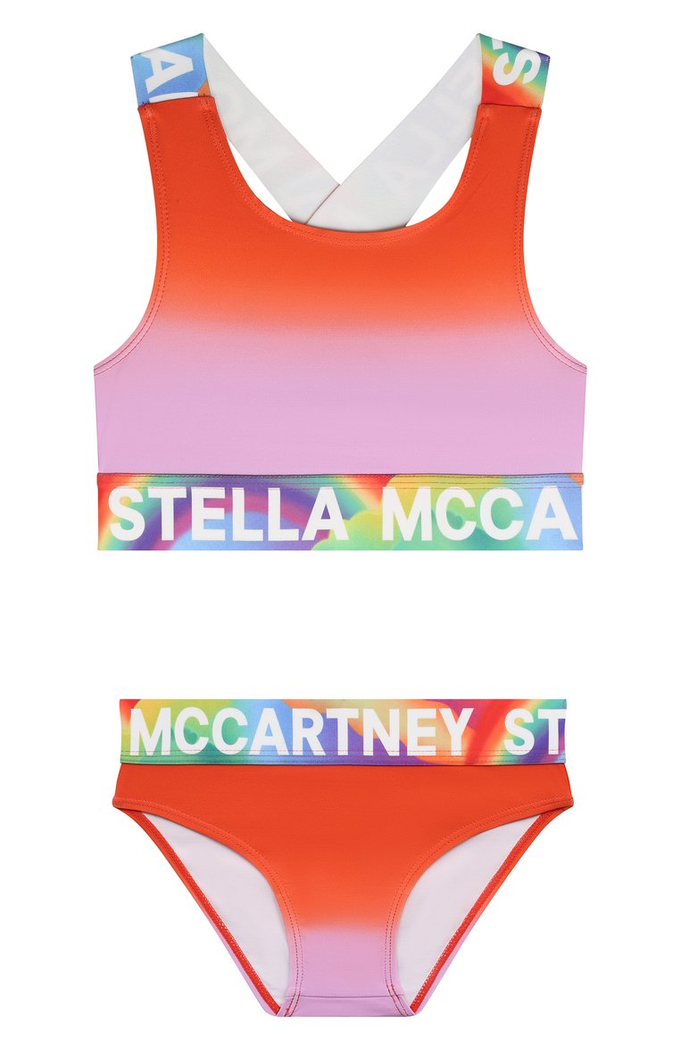 Детского раздельный купальник STELLA MCCARTNEY разноцветного цвета, арт. TUCA95 | Фото 1 (Принт: Без принта; Девочки Кросс-КТ: Купальники-пляж; Материал внешний: Синтетический материал; Материал сплава: Проставлено; Нос: Не проставлено; Ростовка одежда: 7 лет | 122 см, 12 лет | 152 см, 9 лет | 134 см, 13 - 15 лет | 158 см, 16 лет | 164 см, 18 мес | 86 см, 4 года | 104 см, 5 лет | 110 см, 3 года | 98 см, 2 года | 92 см)