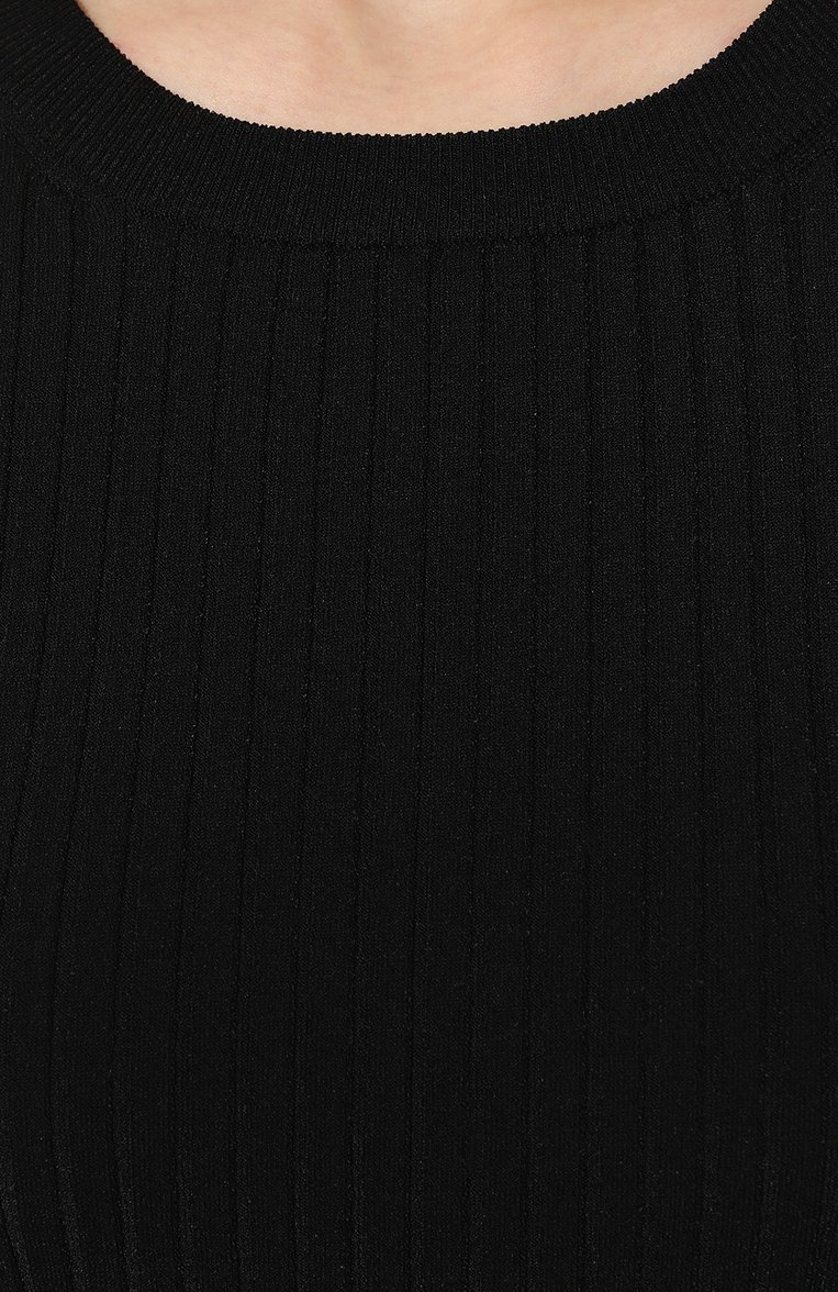Женский пуловер из вискозы DOLCE & GABBANA черного цвета, арт. FXG26T/JDMA2 | Фото 5 (Рукава: Короткие; Материал внешний: Вискоза; Длина (для топов): Стандартные; Женское Кросс-КТ: Пуловер-одежда; Стили: Кэжуэл)