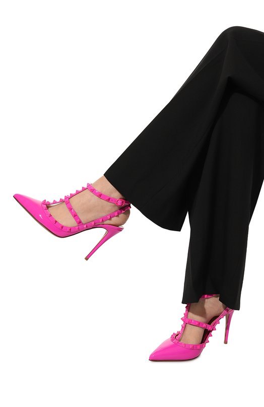 Кожаные туфли Rockstud Valentino 3W2S0393YPX Розовый  3W2S0393YPX Фото 3