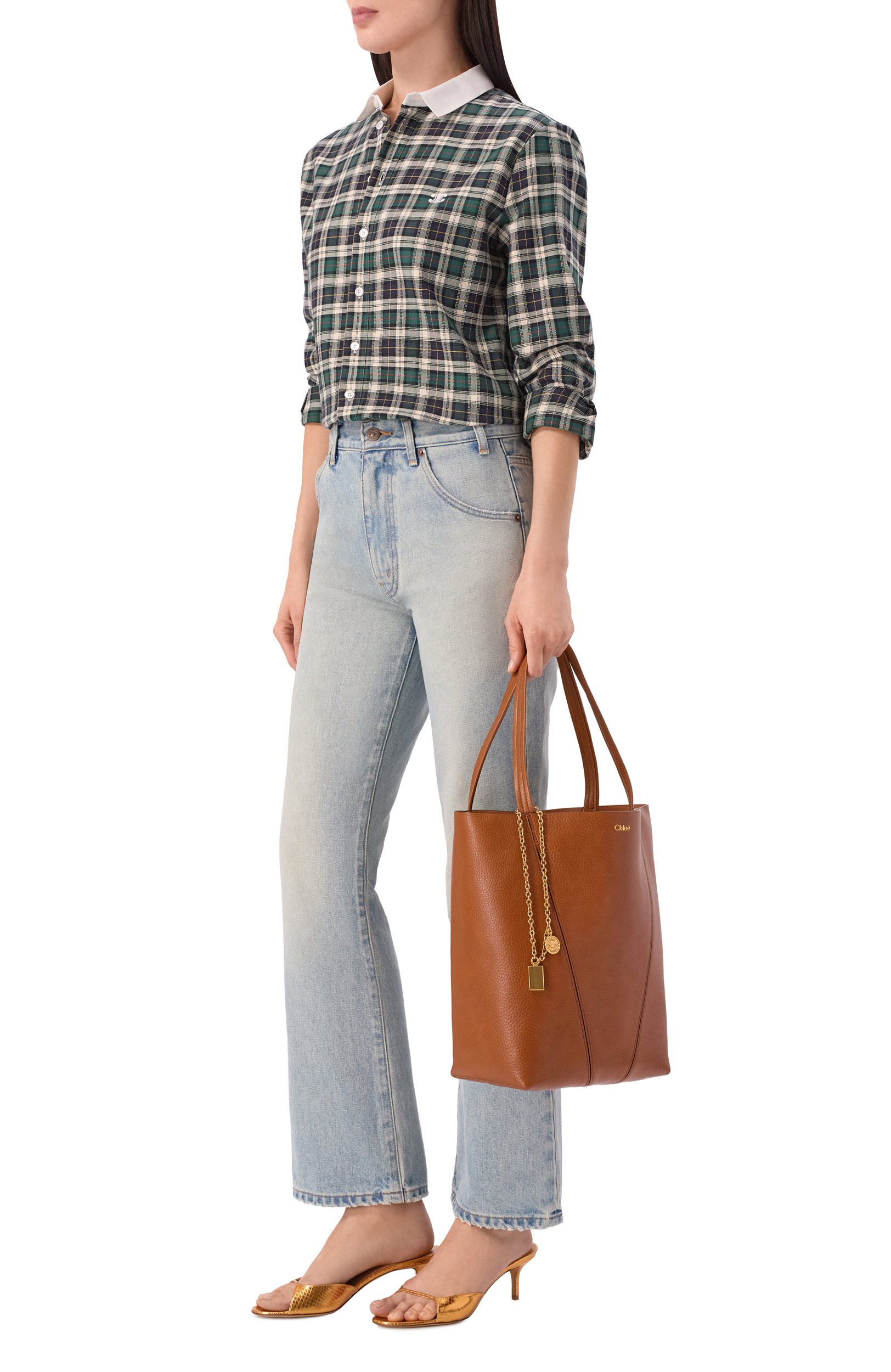 Сумка-тоут chloé spin CHLOÉ коричневого цвета по цене 207500 руб., арт. CHC25SS811N84, фото 3 Сумка-тоут chloé spin CHLOÉ, арт. CHC25SS811N84, фото 3