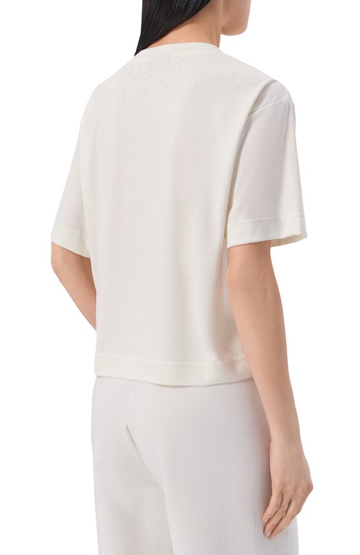 Футболка из вискозы EA7 7W001015/AF13919 Кремовый  7W001015/AF13919 Фото 4