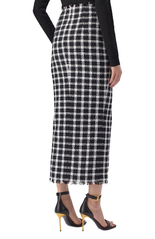 Твидовая юбка Balmain GF1LE690/CG47 Чёрно-белый  GF1LE690/CG47 Фото 4