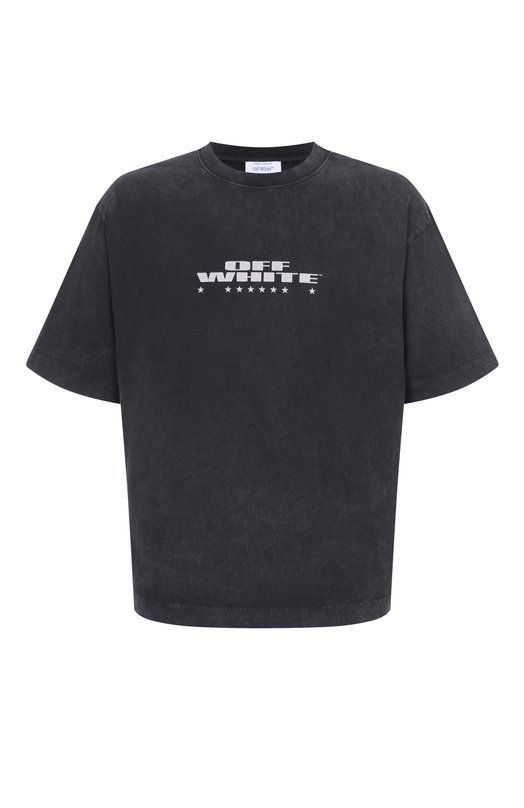 Хлопковая футболка Off-White 0MAA120F25JER003 Серый 0MAA120F25JER003