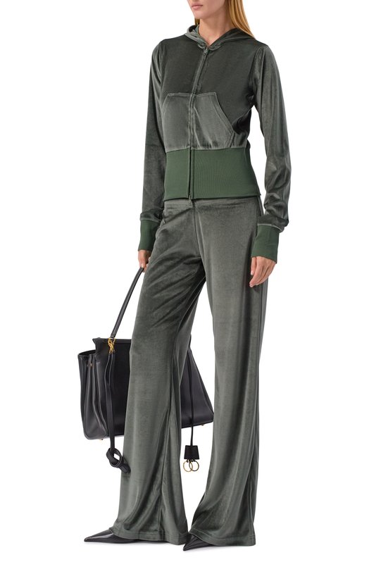 Бархатная толстовка Balenciaga 837646/TM026 Хаки  837646/TM026 Фото 2