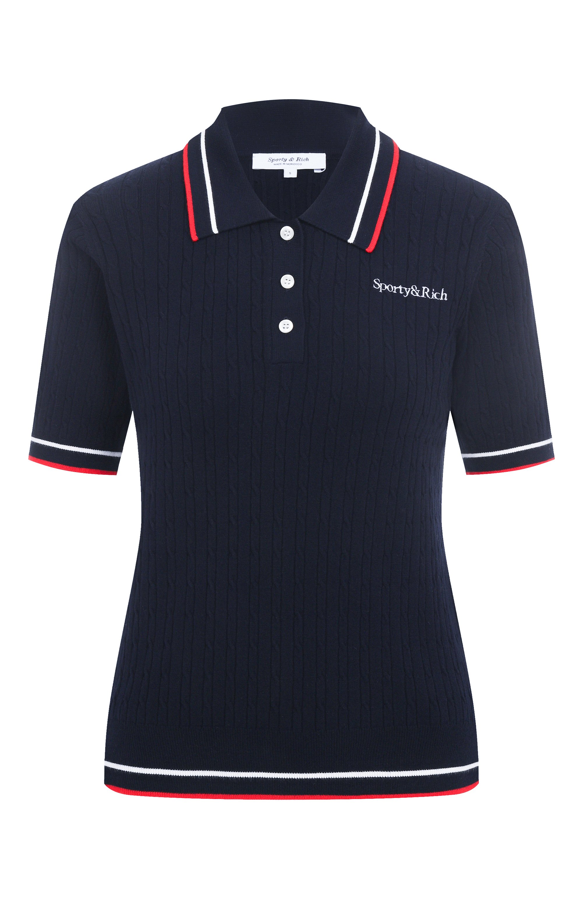 Поло из вискозы SPORTY AND RICH, арт. T0068602300BL119, фото 1