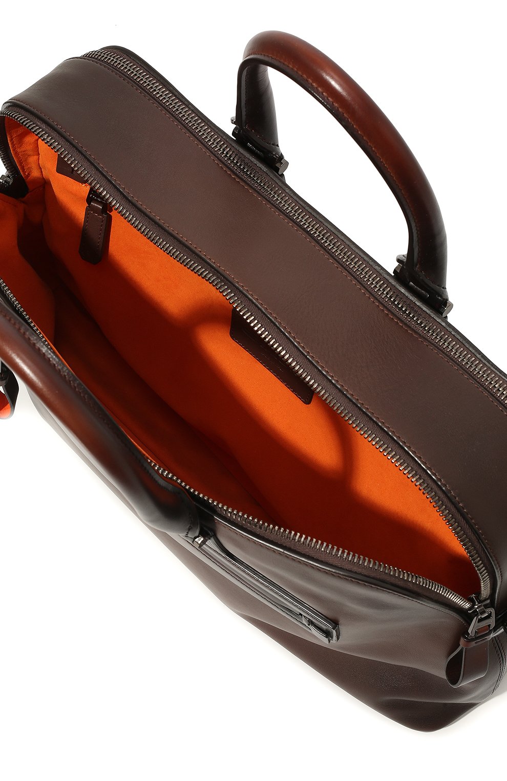 Кожаная сумка для ноутбука SANTONI темно-коричневого цвета по цене 109000 руб., арт. UIBBA2275LI-GSP9T50, фото 5 Кожаная сумка для ноутбука SANTONI, арт. UIBBA2275LI-GSP9T50, фото 5