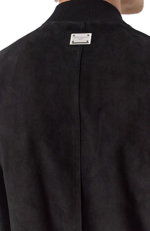 Замшевый бомбер Dolce & Gabbana G9BL0L/GI913 Чёрный  G9BL0L/GI913 Фото 5