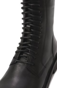 Женские кожаные ботинки danny ANN DEMEULEMEESTER черного цвета, арт. B0010062/LT047 | Фото 7 (Материал внутренний: Натуральная кожа; Подошва: Платформа; Каблук высота: Низкий; Материал внешний: Натуральная кожа; Драгоценные камни: Проставлено; Материал сплава: Проставлено; Женское Кросс-КТ: Военные ботинки; Материал утеплителя: Без утеплителя)