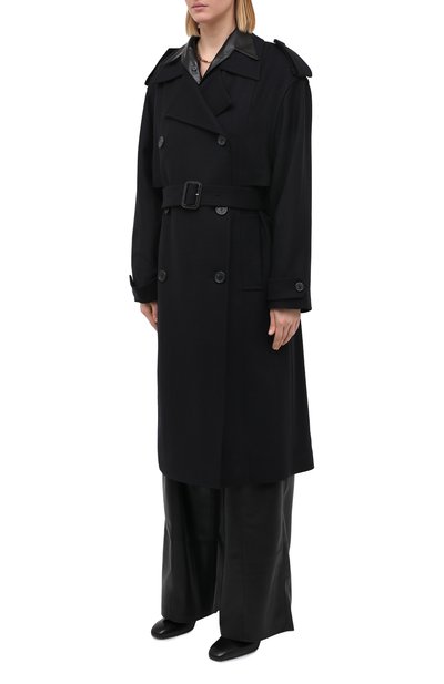 Шерстяное пальто SAINT LAURENT черного цвета по цене 377000 руб., арт. 630496/Y136V, фото 3 Шерстяное пальто SAINT LAURENT, арт. 630496/Y136V, фото 3
