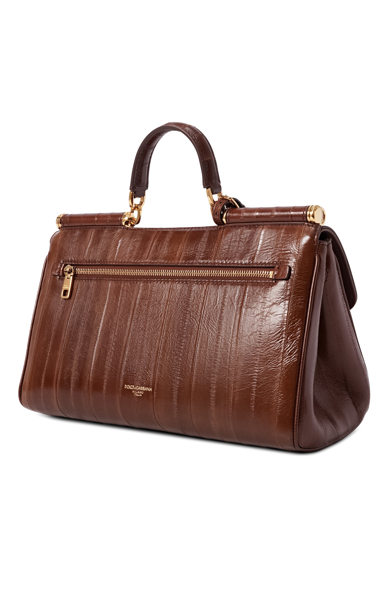 Сумка my sicily из кожи миксины DOLCE & GABBANA коричневого цвета по цене 478000 руб., арт. BB7782/B8291, фото 4 Сумка my sicily из кожи миксины DOLCE & GABBANA, арт. BB7782/B8291, фото 4