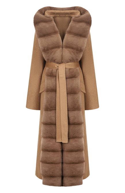 Женское кашемировое пальто с отделкой из норки MVST, арт. FTBPL-Y612V/LC1640