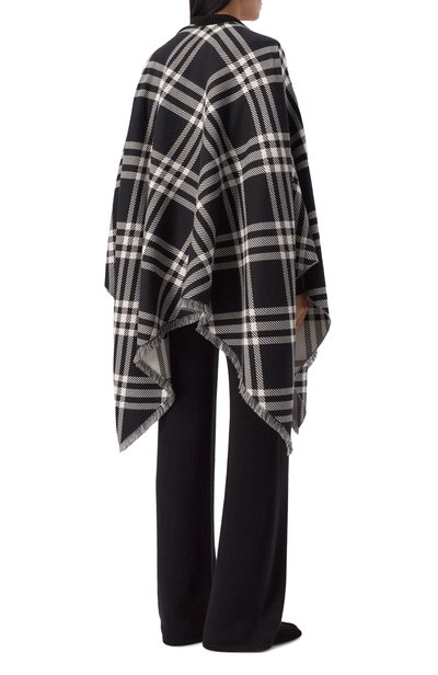Пончо из шерсти и шелка BURBERRY черно-белого цвета по цене 161500 руб., арт. 8129970, фото 3 Пончо из шерсти и шелка BURBERRY, арт. 8129970, фото 3