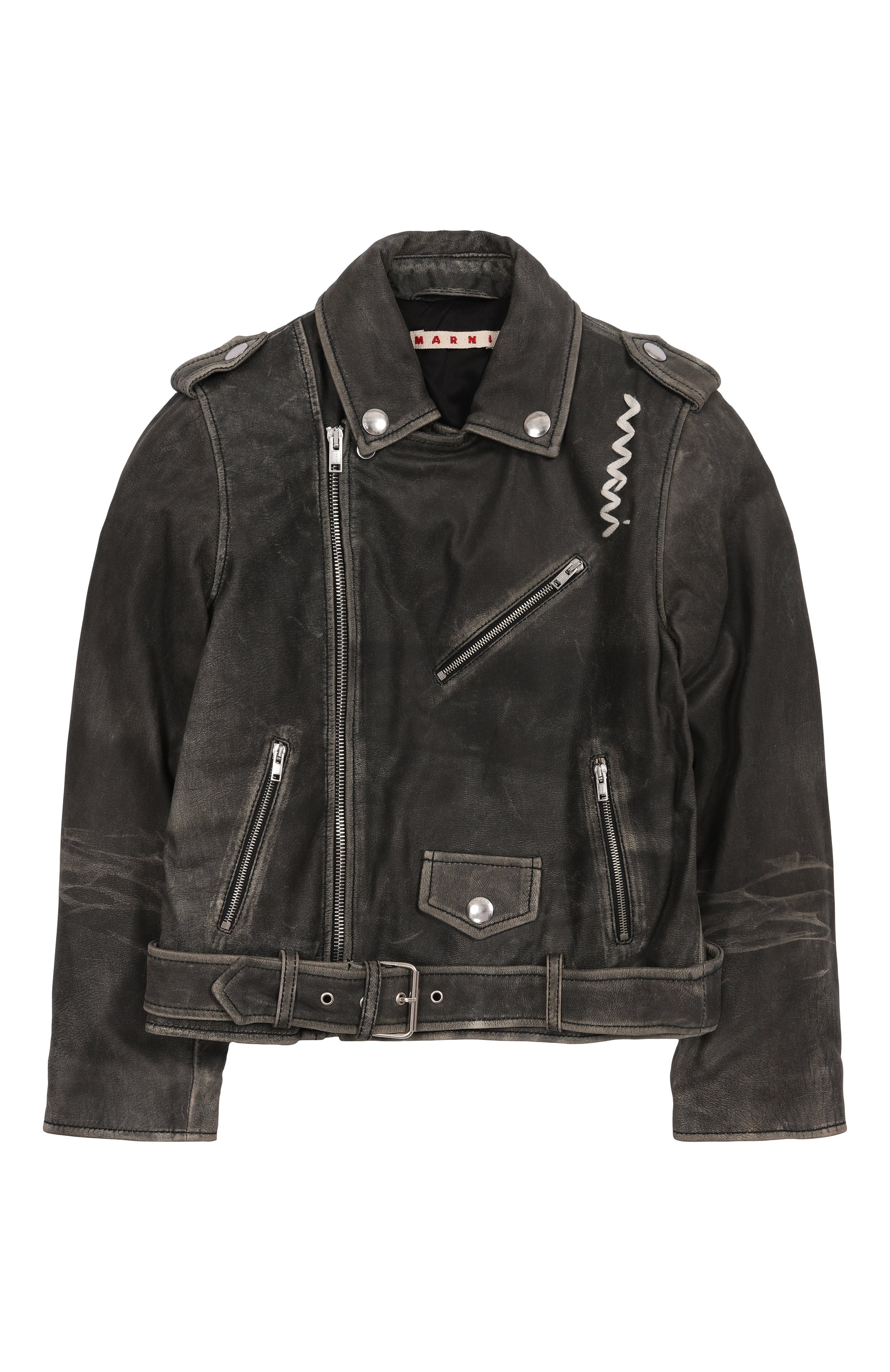 Кожаная куртка MARNI черного цвета по цене 66550 руб., арт. M01585/M00VF, фото 1 Кожаная куртка MARNI, арт. M01585/M00VF, фото 1