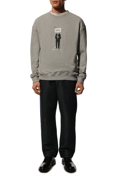 Хлопковый свитшот TEE LIBRARY серого цвета по цене 15900 руб., арт. TBF-SW-25, фото 2 Хлопковый свитшот TEE LIBRARY, арт. TBF-SW-25, фото 2