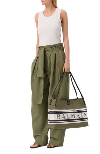 Сумка-тоут release medium BALMAIN хаки цвета по цене 98050 руб., арт. GN0FF034/TJBR, фото 3 Сумка-тоут release medium BALMAIN, арт. GN0FF034/TJBR, фото 3