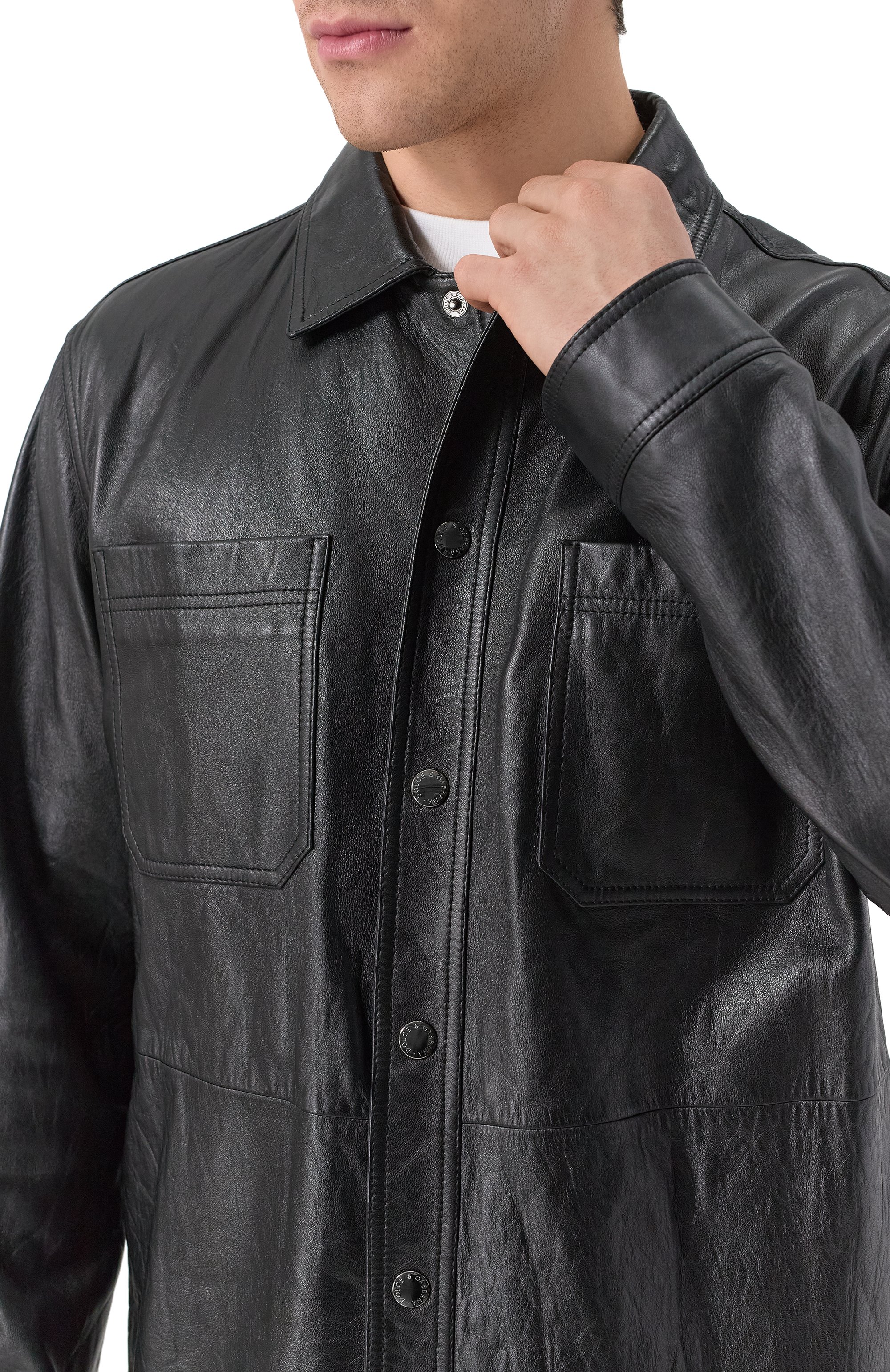 Кожаная рубашка DOLCE & GABBANA, арт. G5LD2L/GG724, фото 5