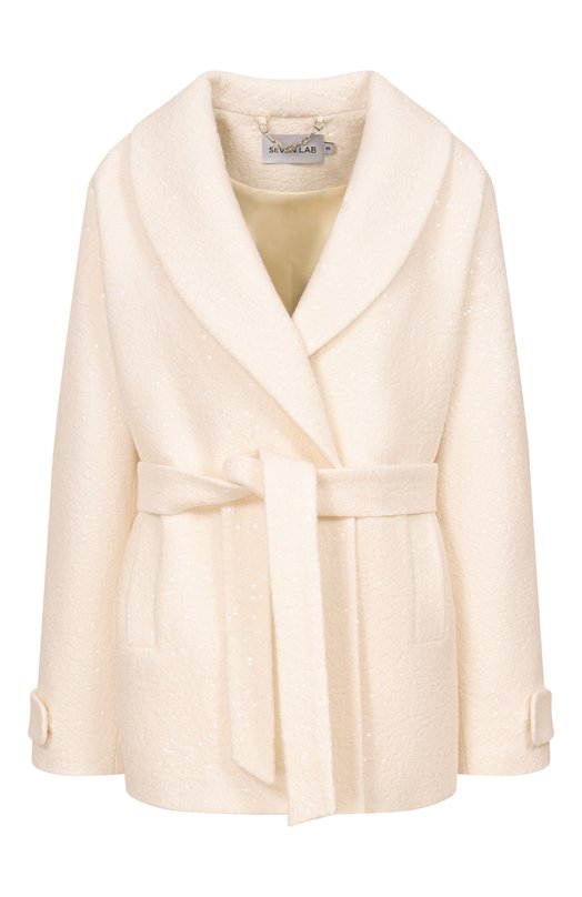 Шерстяное полупальто Seven Lab 225-S-W-00-13-79 Кремовый 225-S-W-00-13-79