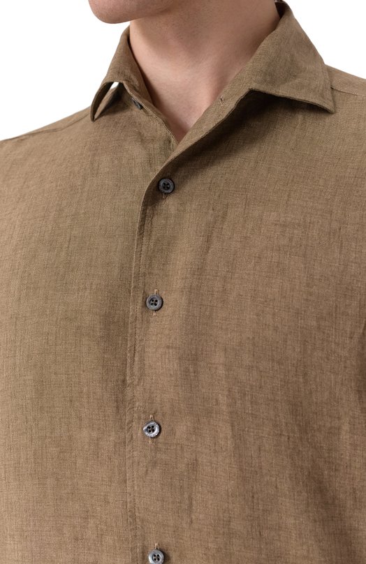 Льняная рубашка Corneliani 25I126-2511334 Бежевый  25I126-2511334 Фото 5