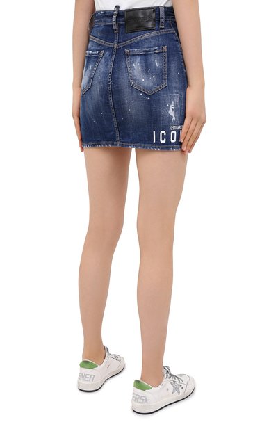 Джинсовая юбка DSQUARED2 синего цвета по цене 24550 руб., арт. S80MA0005/S30342, фото 4 Джинсовая юбка DSQUARED2, арт. S80MA0005/S30342, фото 4