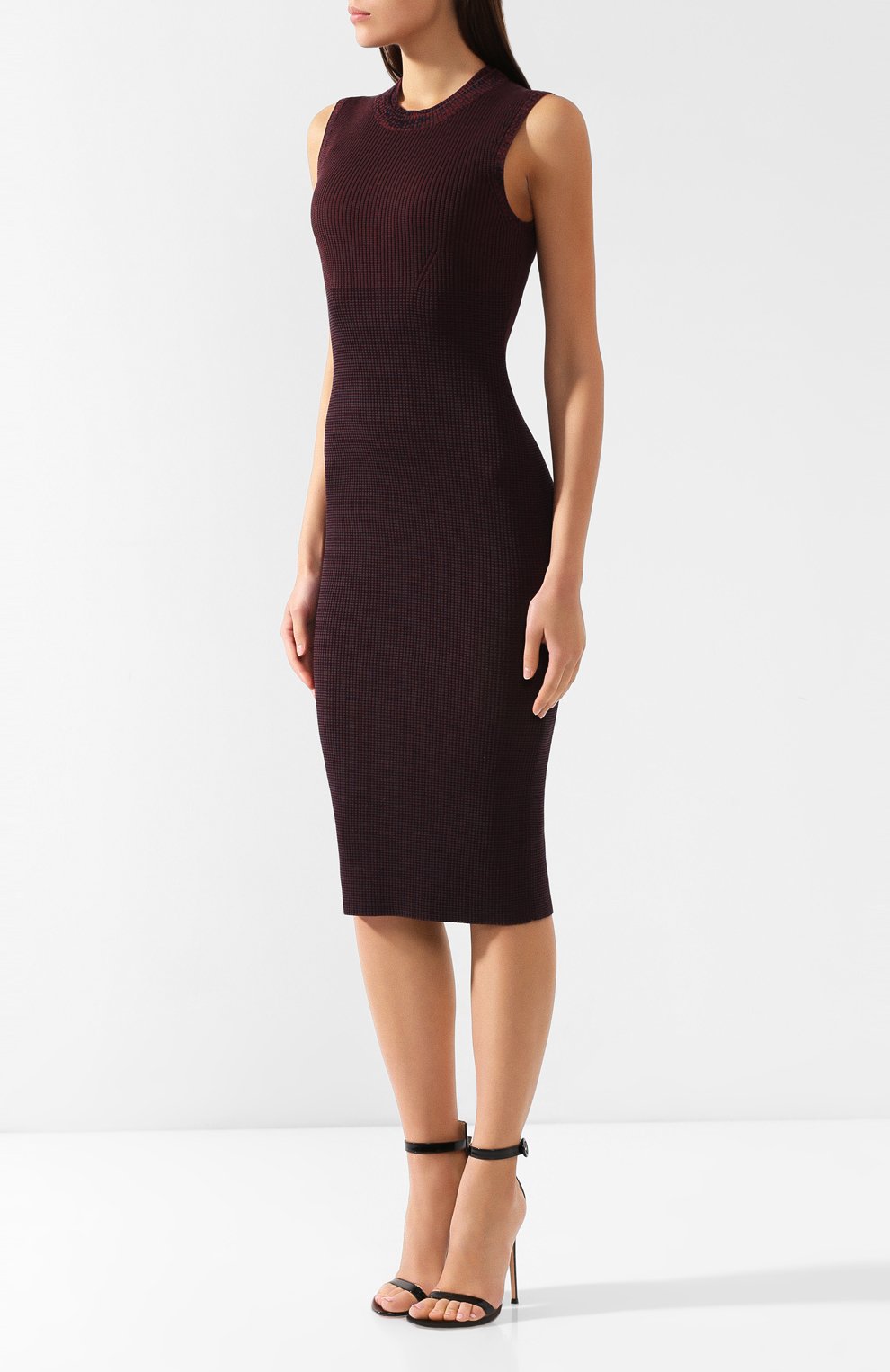 Платье из смеси хлопка и вискозы VICTORIA BECKHAM, арт. DR KNT 6720 PSS19 C0TT0N M0ULINE, фото 3