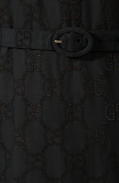 Женское хлопковое платье GUCCI черного цвета, арт. 569021/ZABI8 | Фото 5 (Длина Ж (юбки, платья, шорты): Макси; Статус проверки: Проверена категория; Материал внешний: Хлопок; Рукава: Длинные; Случай: Повседневный; Женское Кросс-КТ: Платье-одежда; Материал сплава: Проставлено; Ювелирные украшения: Назначено; Драгоценные камни: Проставлено)