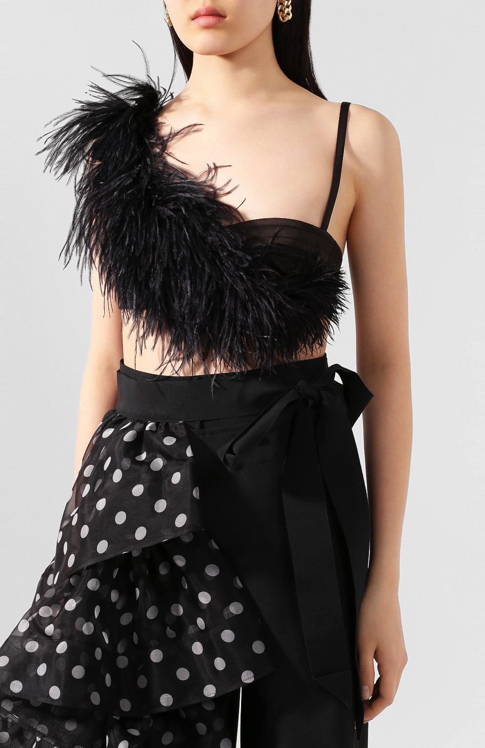 Топ с отделкой перьями DRIES VAN NOTEN, арт. 201-18678-9377, фото 3