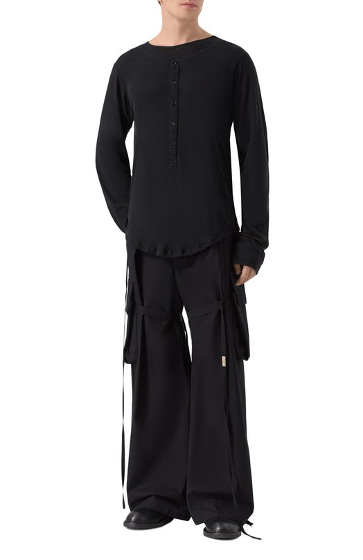 Хлопковые брюки-карго Ann Demeulemeester B0012456/FA431 Чёрный  B0012456/FA431 Фото 2