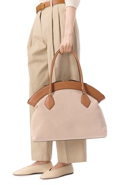 Женская сумка-тоут furla erica xl FURLA светло-бежевого цвета, арт. WB01429/BX3540 | Фото 2 (Размер: large; Материал: Текстиль; Автоматизация ТО: Проставлено; Автоматизация состава: Проставлено)