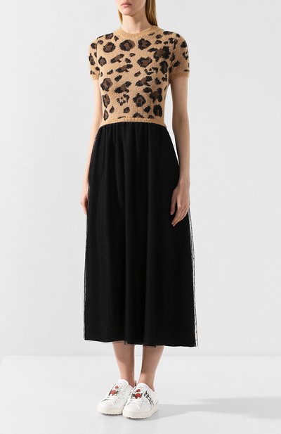 Платье-миди REDVALENTINO бежевого цвета по цене 79700 руб., арт. SR0KDA98/4LS, фото 3 Платье-миди REDVALENTINO, арт. SR0KDA98/4LS, фото 3