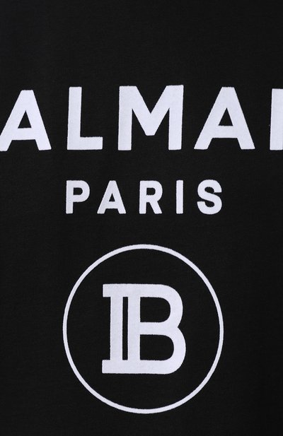 Хлопковая футболка BALMAIN черного цвета по цене 29950 руб., арт. SF11367/I193, фото 5 Хлопковая футболка BALMAIN, арт. SF11367/I193, фото 5
