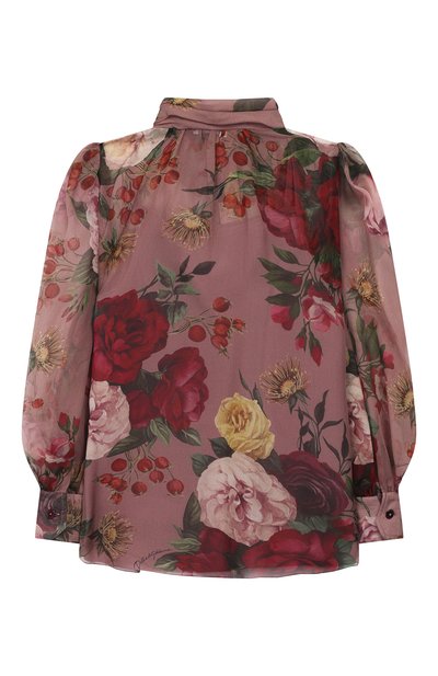 Шелковая блузка DOLCE & GABBANA розового цвета по цене 41800 руб., арт. L54S33/HS16K/8-14, фото 2 Шелковая блузка DOLCE & GABBANA, арт. L54S33/HS16K/8-14, фото 2