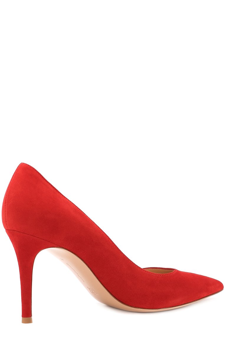 Женские замшевые туфли gianvito 85 GIANVITO ROSSI красного цвета, арт. G24580.85RIC.CAM | Фото 4 (Материа�л внутренний: Натуральная кожа; Подошва: Плоская; Статус проверки: Проверено, Проверена категория; Каблук тип: Шпилька; Материал внешний: Замша, Натуральная кожа; Каблук высота: Высокий)