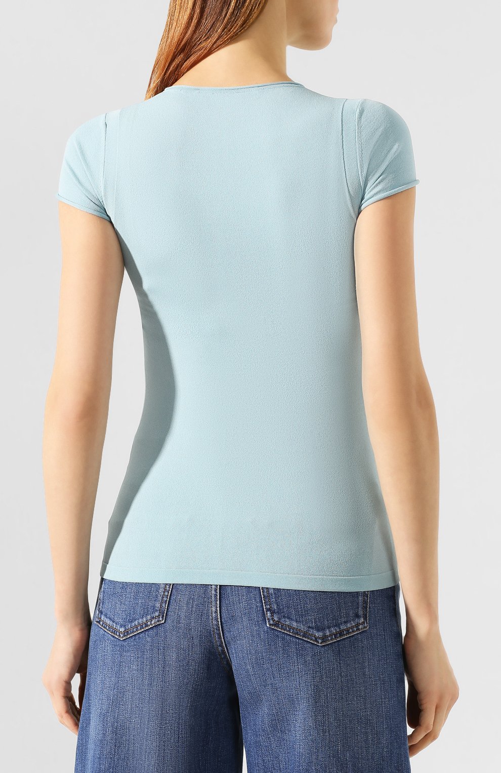 Топ из вискозы STELLA MCCARTNEY голубого цвета по цене 55150 руб., арт. 600041/S2153, фото 4 Топ из вискозы STELLA MCCARTNEY, арт. 600041/S2153, фото 4