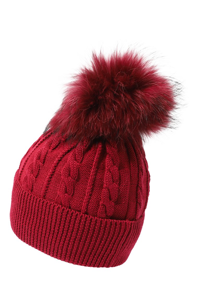 Женская шапка FREEDOMDAY розового цвета, арт. IFRW4676AF805-RFCF | Фото 3 (Материал: Текстиль, Шерсть, Синтетический материал; Материал сплава: Проставлено; Нос: Не проставлено)