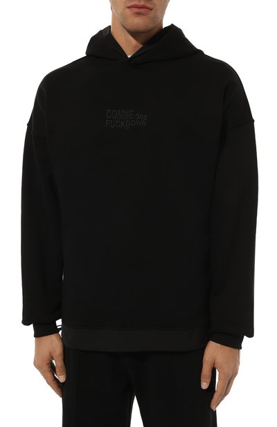 Хлопковое худи COMME DES FUCKDOWN черного цвета по цене 14050 руб., арт. CFABM01408, фото 3 Хлопковое худи COMME DES FUCKDOWN, арт. CFABM01408, фото 3