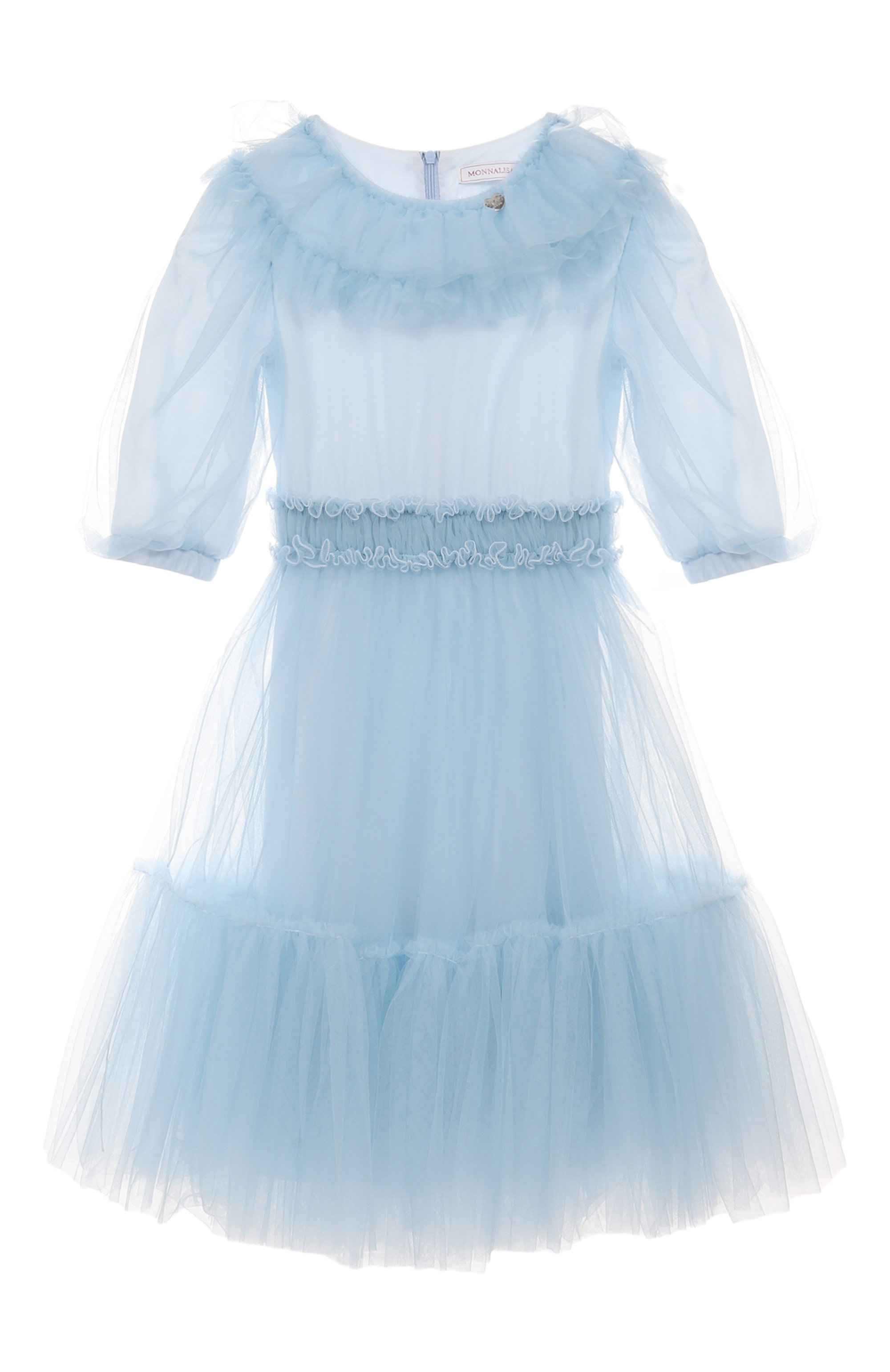 Платье MONNALISA голубого цвета по цене 35400 руб., арт. 17F903, фото 1 Платье MONNALISA, арт. 17F903, фото 1