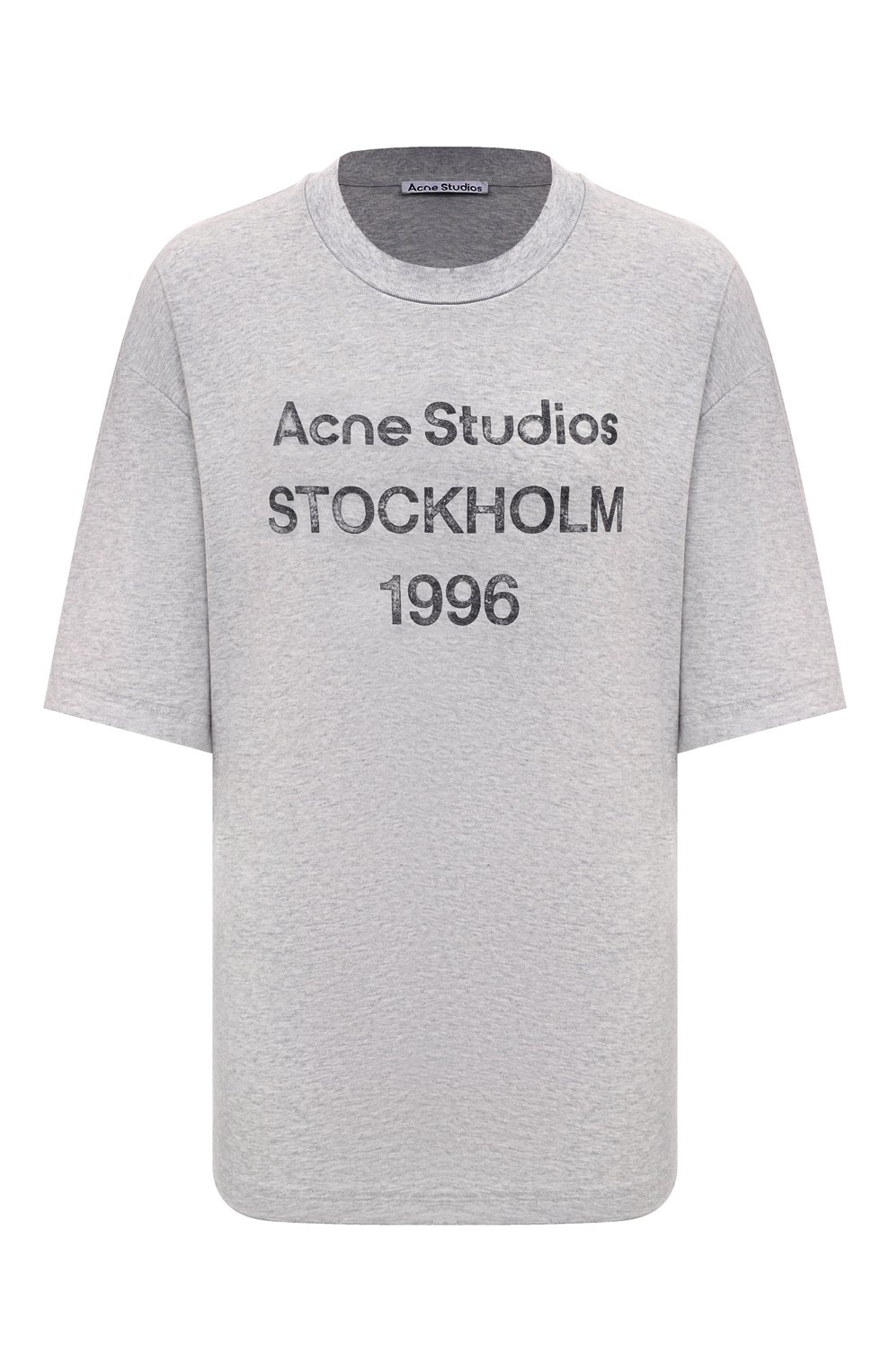 Женская серая хлопковая футболка ACNE STUDIOS купить в интернет ...