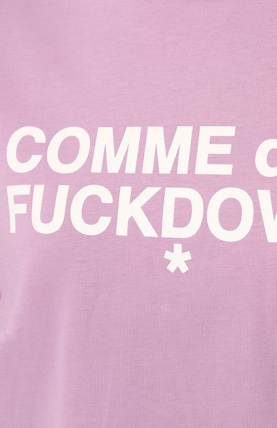 Хлопковая футболка COMME DES FUCKDOWN сиреневого цвета по цене 7435 руб., арт. CDFD2098, фото 5 Хлопковая футболка COMME DES FUCKDOWN, арт. CDFD2098, фото 5