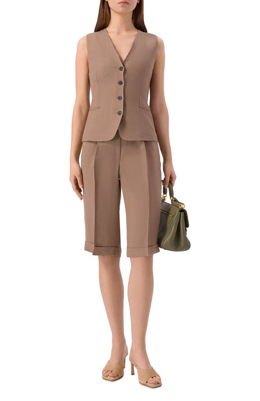 Жилет из вискозы и льна Antonelli Firenze N3587Q/935 Бежевый  N3587Q/935 Фото 2