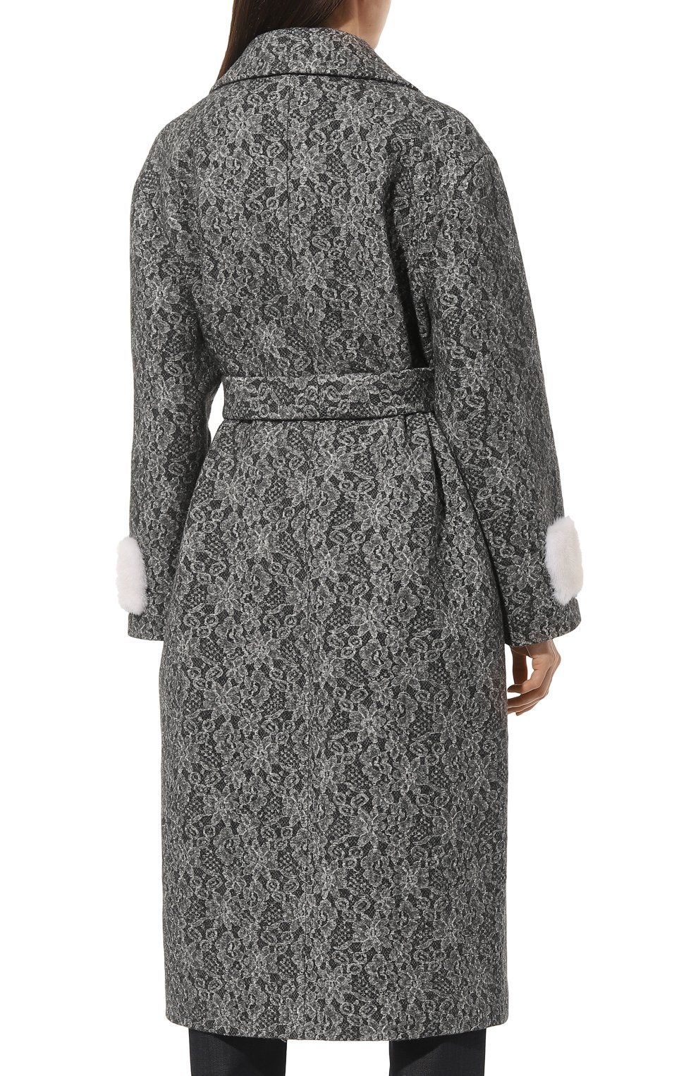 Шерстяное пальто SEVEN LAB серого цвета по цене 38850 руб., арт. CABM lace grey, фото 4 Шерстяное пальто SEVEN LAB, арт. CABM lace grey, фото 4