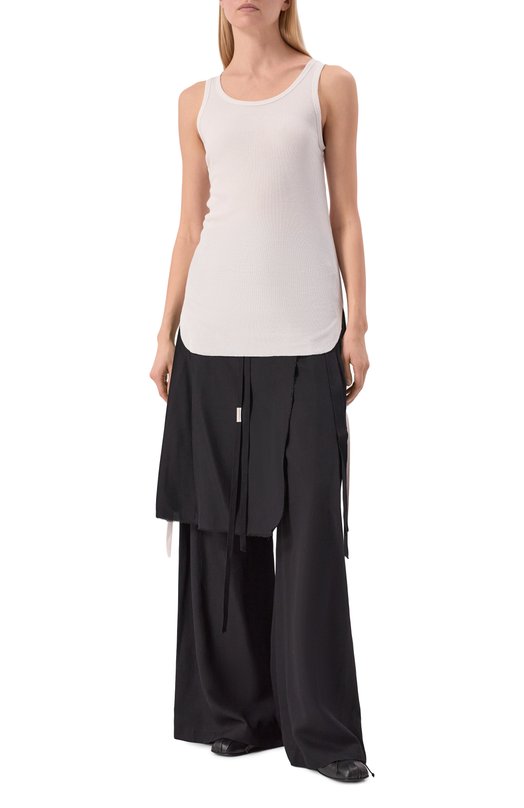 Хлопковая майка Ann Demeulemeester B0011982/FA659 Кремовый  B0011982/FA659 Фото 3