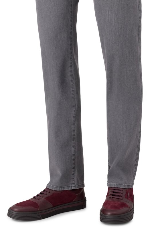 Кожаные кеды Stefano Ricci UV23_G5265/WYSDPM Бордовый  UV23_G5265/WYSDPM Фото 3