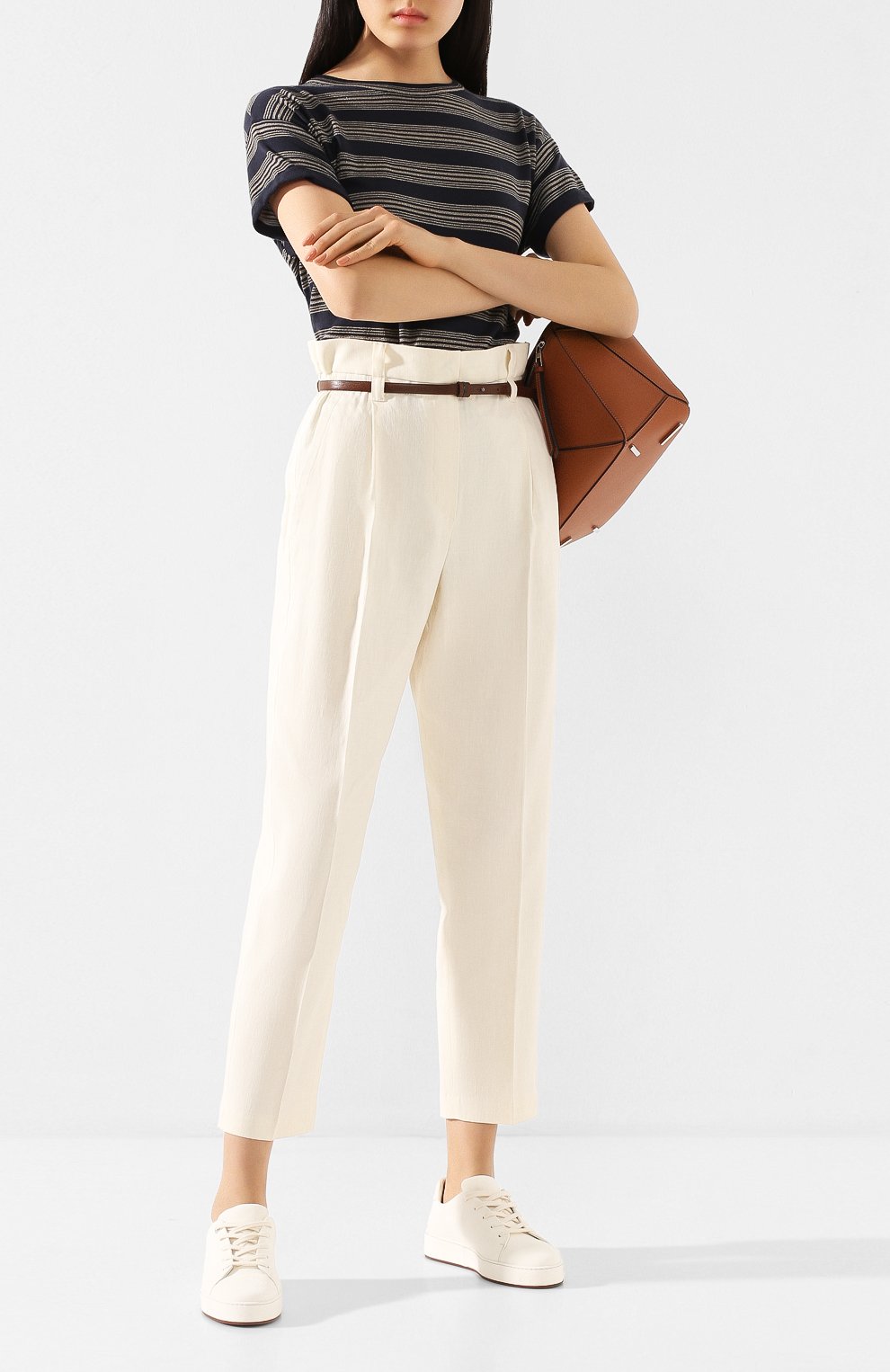Брюки из смеси льна и хлопка BRUNELLO CUCINELLI, арт. MF591P7216, фото 2
