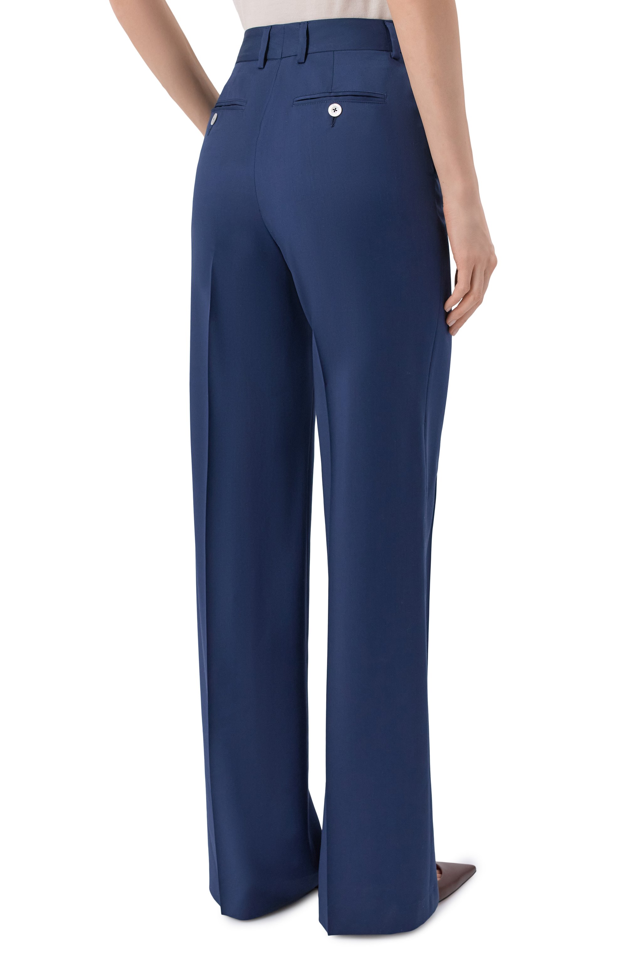 Шерстяные брюки KITON синего цвета по цене 213500 руб., арт. D48109K01024_001, фото 4 Шерстяные брюки KITON, арт. D48109K01024_001, фото 4