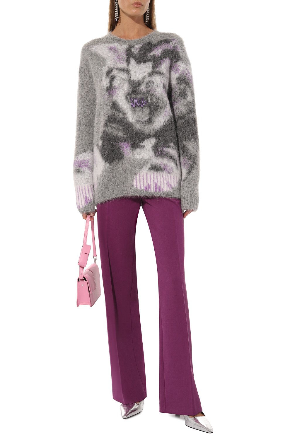 Брюки N21 фиолетового цвета по цене 49950 руб., арт. B032/3047, фото 2 Брюки N21, арт. B032/3047, фото 2